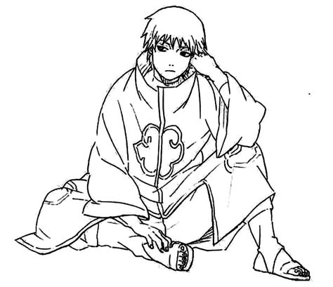 sasori para colorir|Desenho para colorir da Akatsuki Sasori